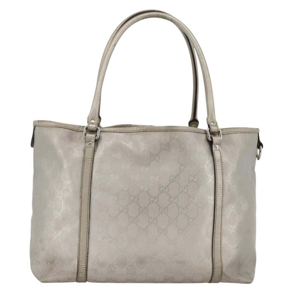 Gucci GG Imprime Coated Canvas Tote Bag Silver